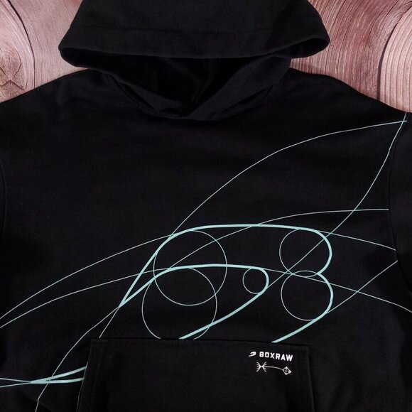 Boxraw Mens Size Small Disciplined Thought Action Oversized Hoodie Black - Picture 4 of 15